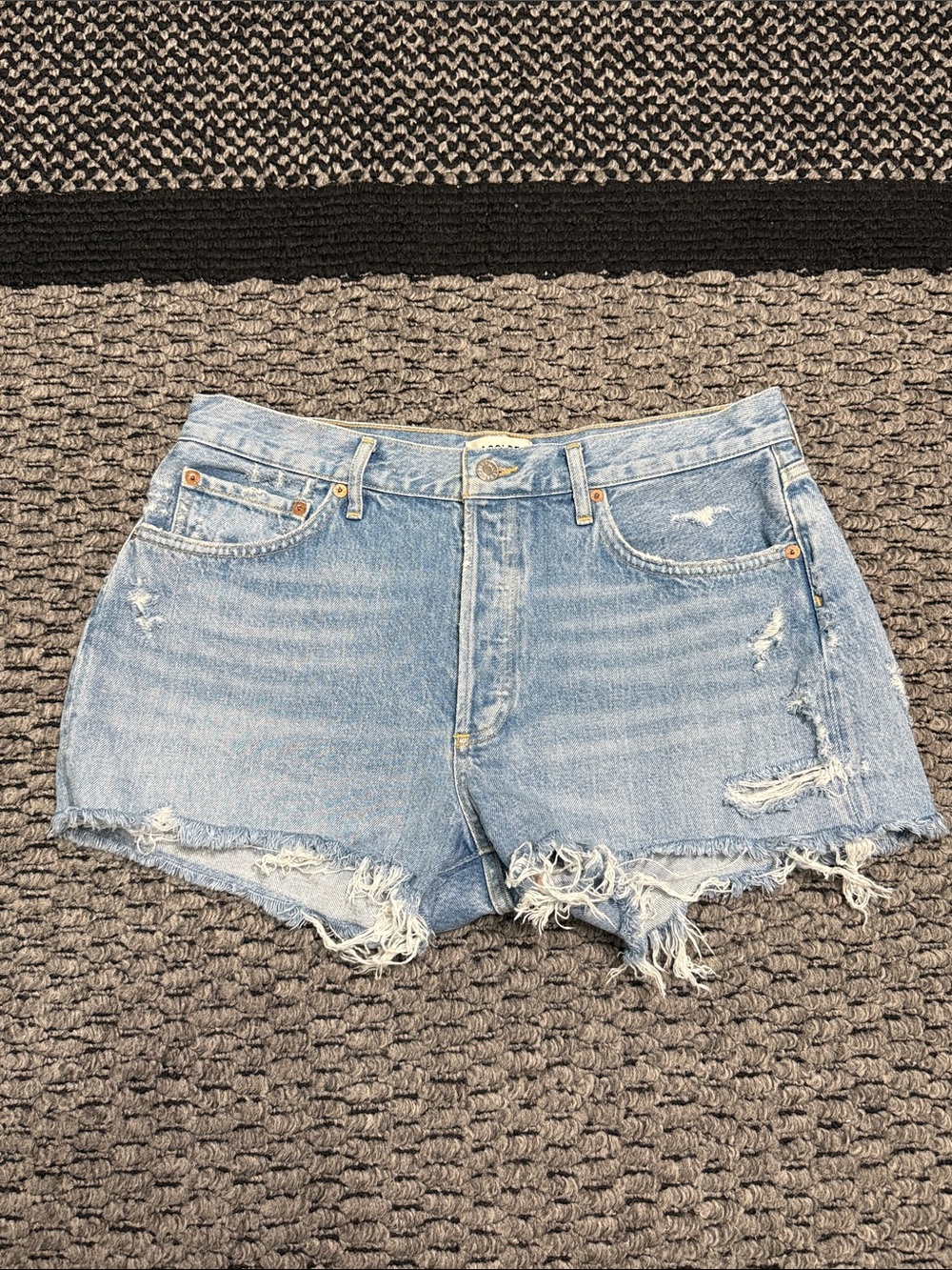 AGOLDE Parker Shorts Women’s High Rise Sz 24 Festival Distressed Denim Boho Y2K